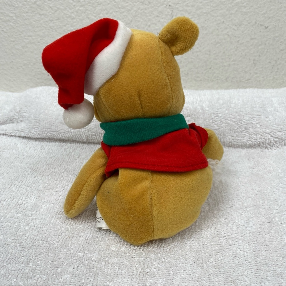 Vintage Disney Winnie The Pooh Santa Hat Scarf Small Plush Kids Collectible - Picture 2 of 11